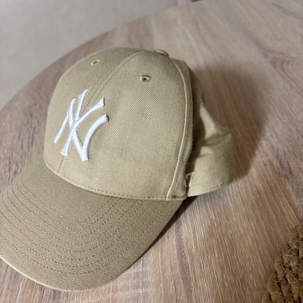 Tan Baseball Cap with White Logo